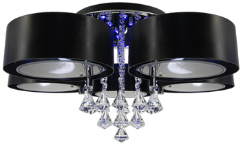 Lampa sufitowa Antila plafon 5xE27 LED czarna z pilotem