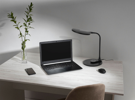 Czarna ledowa lampka biurkowa, ściemniana K-BL1153 CZARNY z serii GAJA