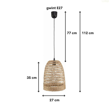 Lampa wisząca BOHO Africa trawa morska TH1F czarna