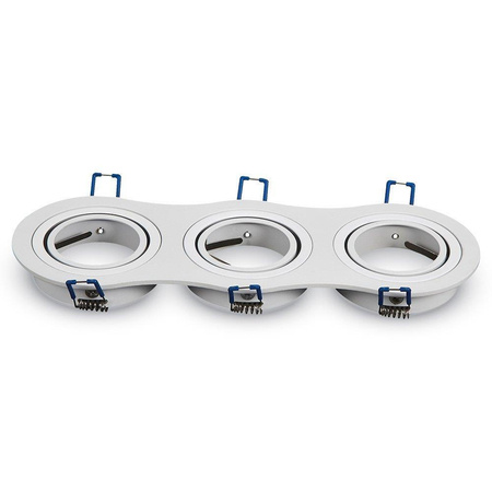 Oczko V-TAC Aluminiowe Odlew 3xGU10 Okrągłe Białe VT-784RD-WH
