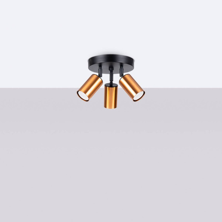 Plafon WINX 3P czarny/miedź