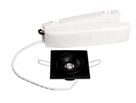 Intelight Oprawa awaryjna podtynkowa STARLET SPOT QUAD SQ 350 NM 3H AT [BLK] / 84753