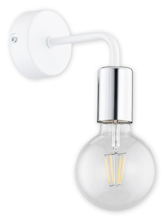 Metalowy kinkiet Maris biały matowy + chrom 1 x E27