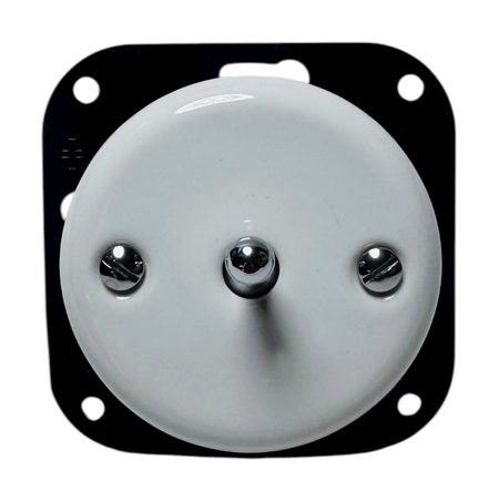 Włącznik ceramiczny podtynkowy pojedynczy schodowy Toogle biały / srebrny