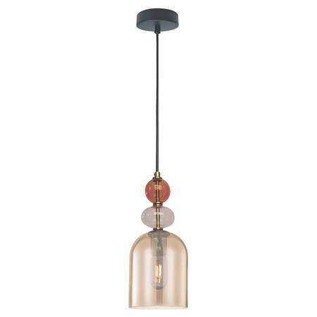 Lampa wisząca Tropea 1xE27 bursztynowa, średnia LP-2004/1P M AM