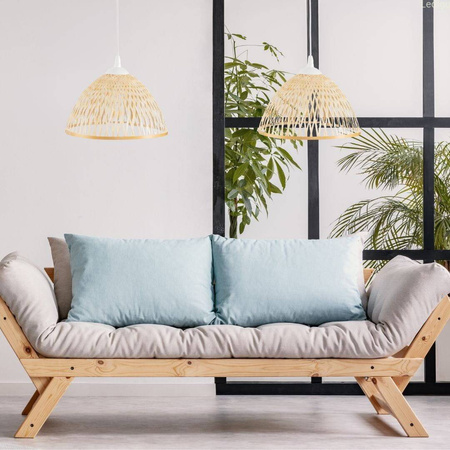 Lampa wisząca BOHO bambusowa 28cm TH1B biała