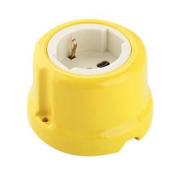 Gniazdo ceramiczne natynkowe Schuko żółte włoskie