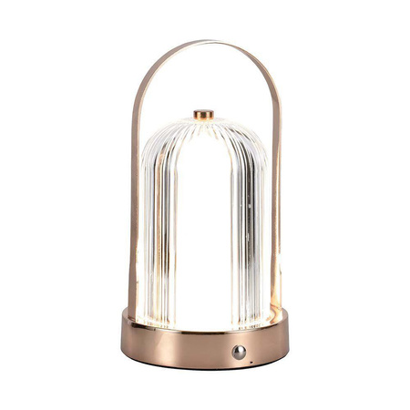 Lampka Biurkowa Nocna V-TAC 1W LED 22cm Ładowanie USB Ściemnianie Matowe Złoto 