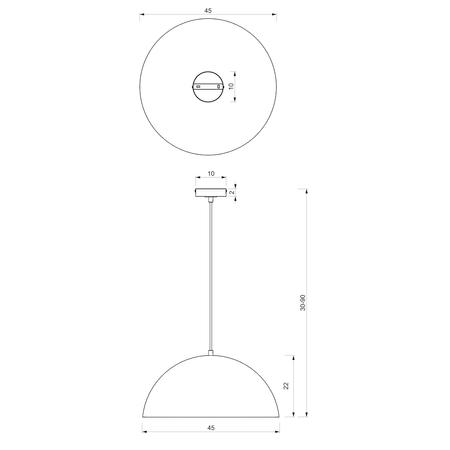 Lampa wisząca BETA BLACK/GOLD 1xE27 45cm