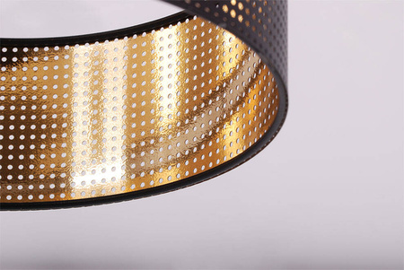 Czarna lampa wisząca z dwuczęściowym abażurem K-5220 z serii ZIMBO