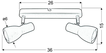 Lampa ścienna sufitowa listwa musztardowa 2x40W Picardo 92-52407