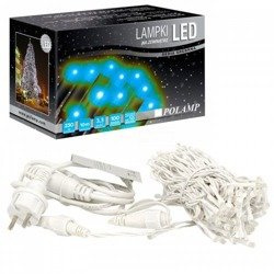 Lampki choinkowe LED Niebieskie 10m Flash biały przewód