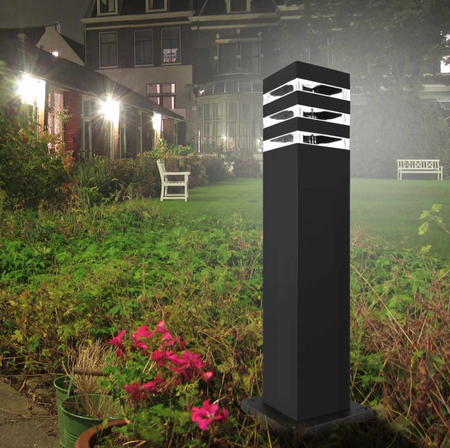 Lampa ogrodowa stojąca MALIBU 1xE27 czarny kwadrat 50cm
