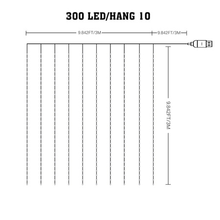 Kurtyna Wizard Pchełka 3*3m 300LED RGB