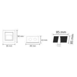 Lampa schodowo-elewacyjna LED Q7 kwadrat