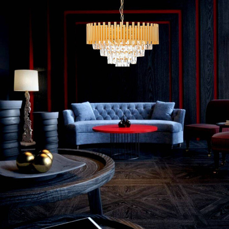 Lampa kryształowa luksusowa żyrandol Luxury WSC013 złota duża