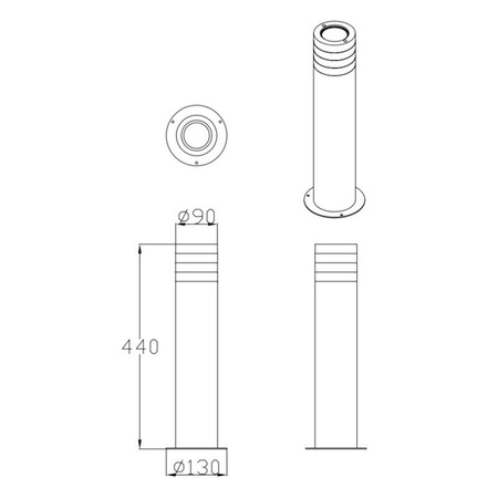 Lampa zewnętrzna RINO 44cm czarna 1xE27