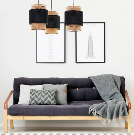Lampa wisząca  Boho Black 3xE27 pająk