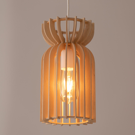 Nowodvorski Lampa wisząca KYMI B 1xE27 10571 drewniana biała