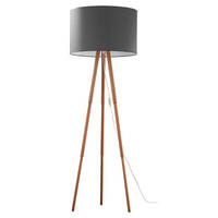 Nowoczesna lampa stojąca podłogowa Tokyo trójnóg szara sosna