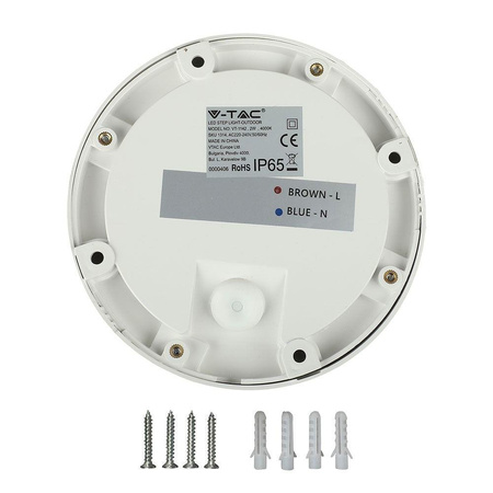 Oprawa Schodowa 2W LED V-TAC Biała Okrągła 230V IP65 VT-1142 4000K 80lm