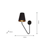 Kinkiet VICTORIA BLACK 1xE27 czarny
