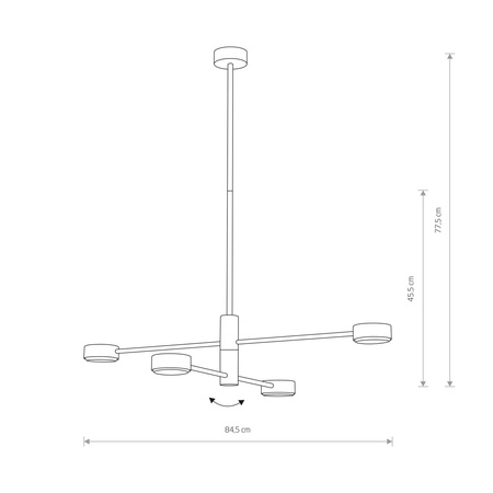 Nowodvorski Lampa wisząca biała metalowa ORBIT 