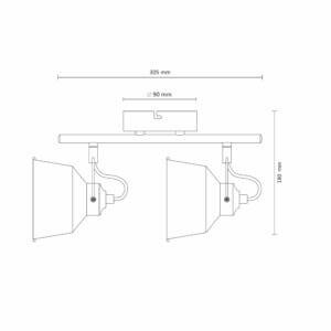 Lampa ruchoma ścienno-sufitowa NIKO-2 Biała E14x2