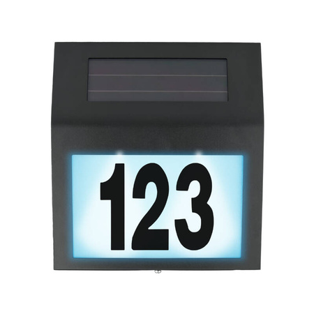 Lampa solarna z numerem budynku IP44 czarna