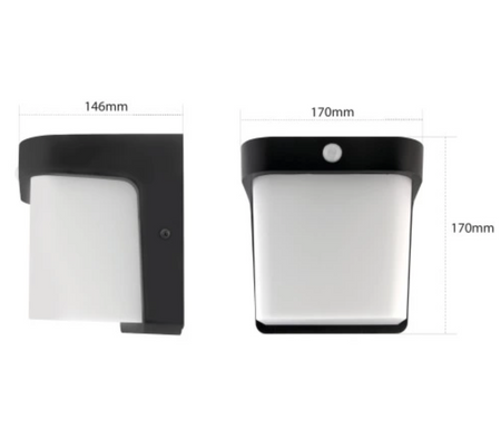 Oprawa architektoniczna Corgi LED 12W PIR czarna