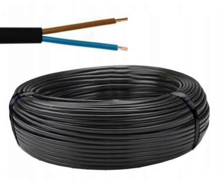 Przewód kabel OMY linka 2x0,75 czarny H03VV-F