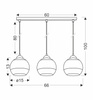 Contessa Lampa Wisząca Czarny 3X40 E27 Klosz Złoty