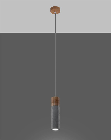 Lampa wisząca ZANE 1 szara