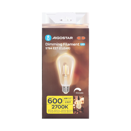 Ściemnialna żarówka LED ST64 E27 6W 2700K