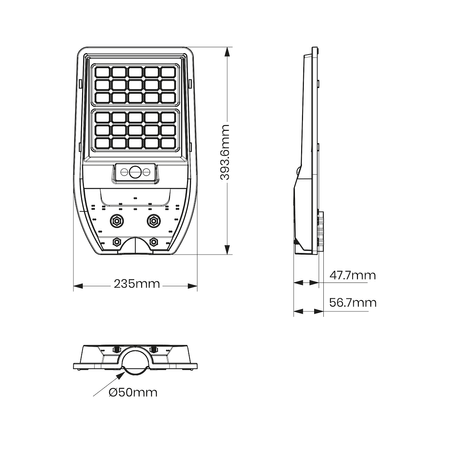Latarnia lampa Solarna Via  LED 50W 500lm 6000K