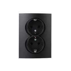 Gniazdo zasilające podwójne Schuko kompletne LOGI