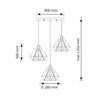 Lampa wisząca     HIRA 3 Gold+White 3xE27
