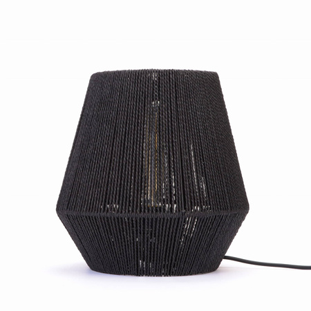 Lampa stołowa stojąca strunowa pleciona BOHO czarna