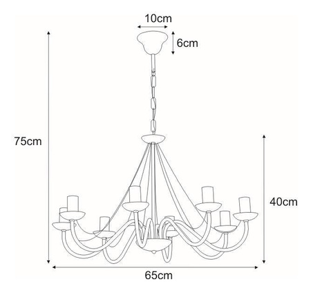 Duży, świecznikowy żyrandol do salonu K-3997 z serii BARTEZ II