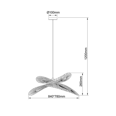 Light prestige Raya wisząca rattan naturalna LP-2704/1P NT