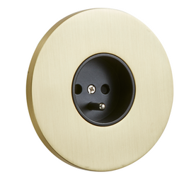 Gniazdo z bolcem podtynkowe okrągłe metalowe TOGGLICA ROUND złoty szczotkowany