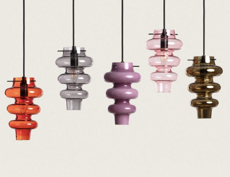 Szklana Lampa Wisząca TELDER lawendowa