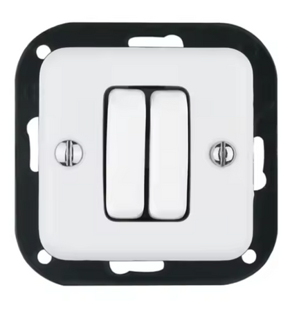 Włącznik ceramiczny podtynkowy żaluzjowy kwadrat biały  bez ramki