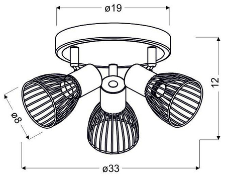 Lampa Candellux 98-61546 plafon E14 czarny chrom