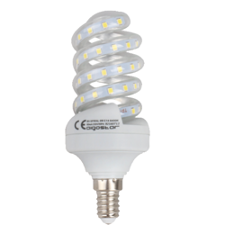 Mocna Żarówka LED 9W E14 zimna Spirala