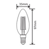 Żarówka FILAMENT LED C37 świeca E14  6W 600lm 4000K