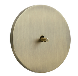 Włącznik podtynkowy okrągły metalowy krzyżowy TOGGLICA ROUND 4U patyna szczotkowana