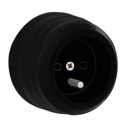 Gniazdo ceramiczne natynkowe z uziemieniem czarne