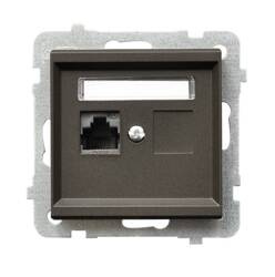 Gniazdo komputerowe pojedyncze, kat. 5e MMC Ospel Sonata Czekoladowy Metalik