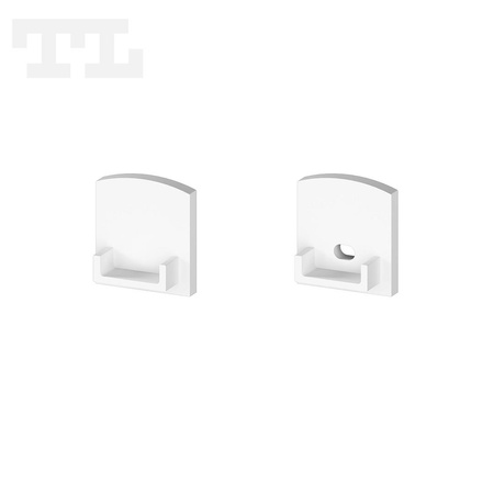 Komplet zaślepek bocznych białych P4-4 (1 szt. z otworem, 1 szt bez otworu) (nr kat 7704402)